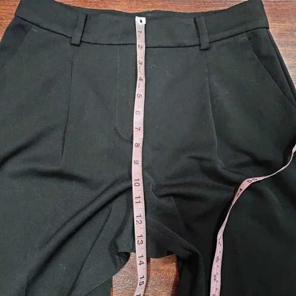 LOFT Black The Peyton Trouser Sleek Front Pleat Wide Leg Pants Women's Size 8 - Picture 9 of 11